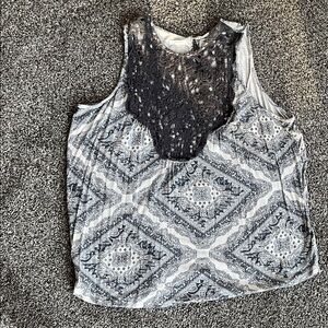 Maurices Black and Gray Lace Tank Top